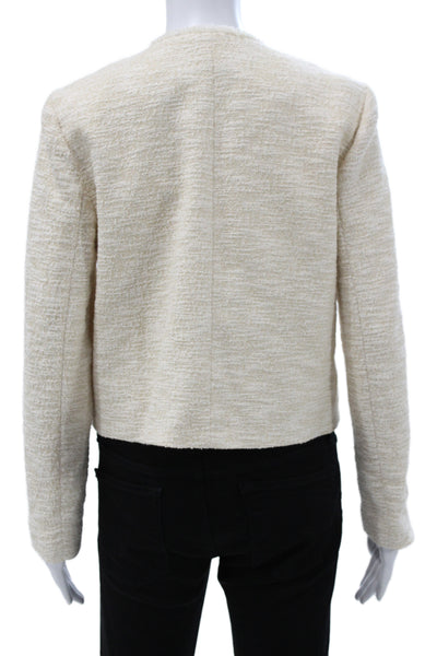 J. Mclaughlin Women Basic Jacket Ivory Button Long Sleeve Size S