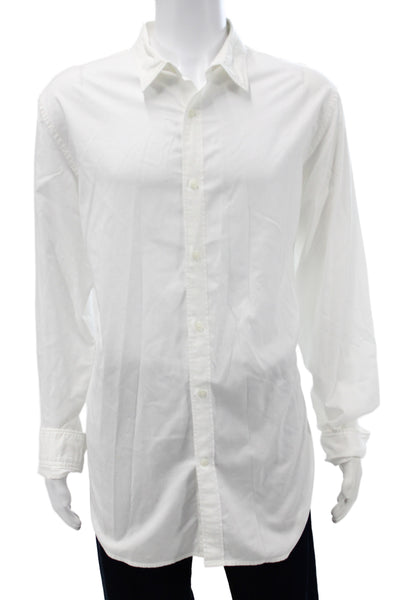 Banana Republic Mens Cotton Long Sleeve Button Up Shirt White Size 2XL