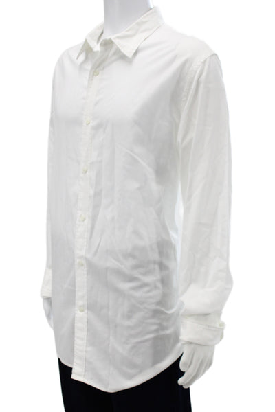Banana Republic Mens Cotton Long Sleeve Button Up Shirt White Size 2XL