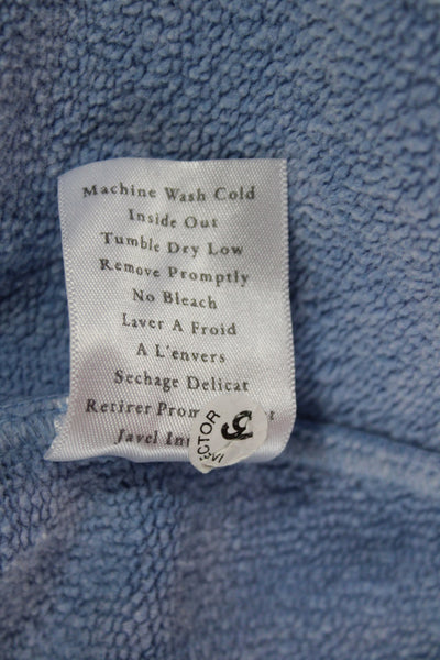 Frank & Eileen Womens Tunic Mock Neck Short Sleeve Blue Cotton Size One Size