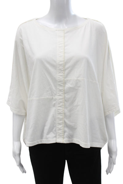 Malloni Women Basic White Cotton Short Sleeve T-Shirt Size M