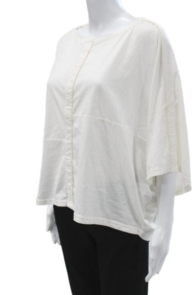 Malloni Women Basic White Cotton Short Sleeve T-Shirt Size M