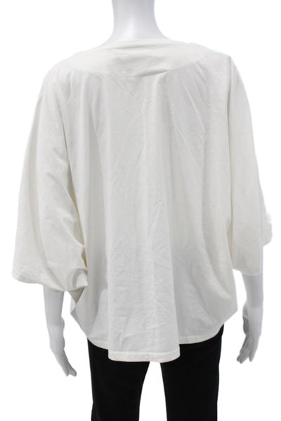Malloni Women Basic White Cotton Short Sleeve T-Shirt Size M