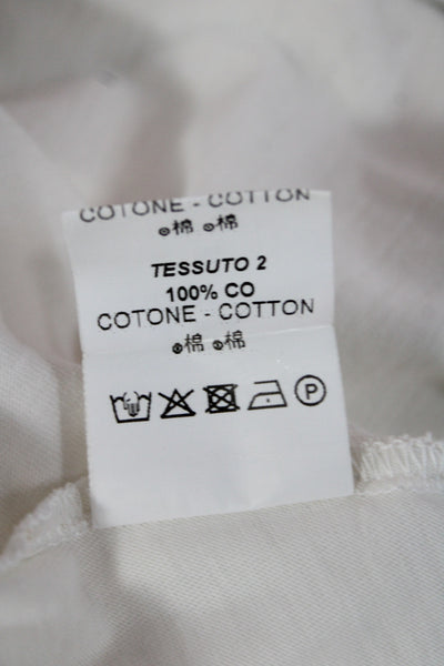 Malloni Women Basic White Cotton Short Sleeve T-Shirt Size M