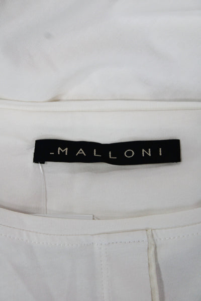 Malloni Women Basic White Cotton Short Sleeve T-Shirt Size M