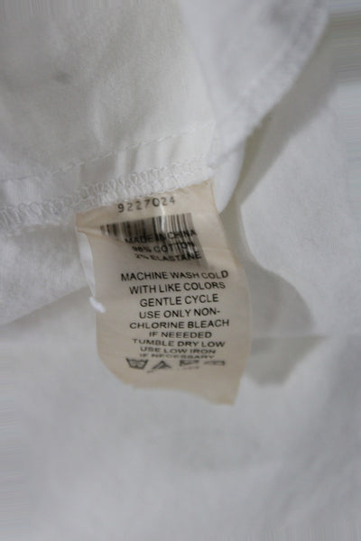Vince Camuto Women Collared Short Sleeve Button-Up Top White Cotton Size 1X