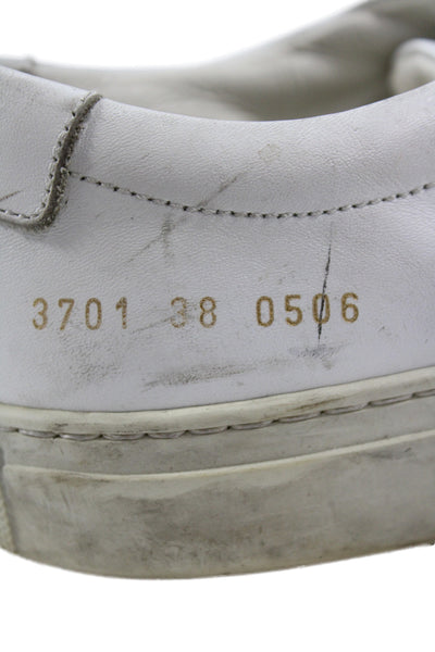 Woman by Common Projects Womens Lace Up Low Top Sneakers White Size 38