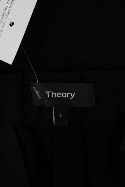 Theory Womens Dress Pants Black Pull On Triacetate Size 2