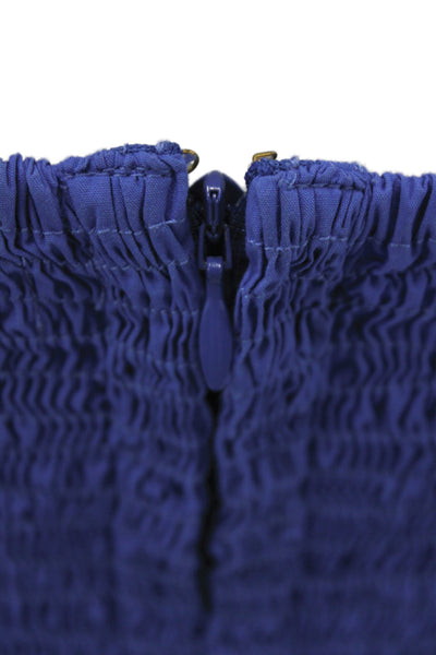 Faithfull The Brand Womens Mini Dress Blue Square Neck Organic Cotton Size 6
