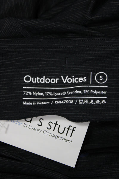 Outdoor Voices Womens Ankle Black Flecked Nylon Athleisure Leggings Size S
