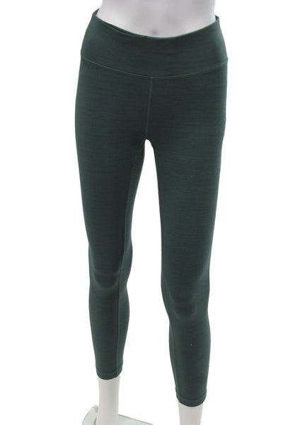 Outdoor Voices Women Ankle Striped Green Polyester Leggings Athleisure Size S