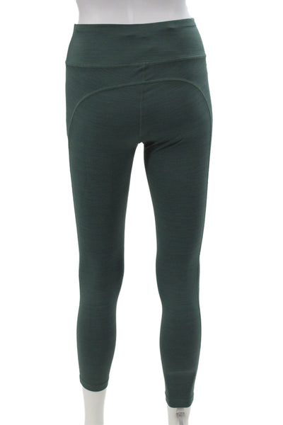 Outdoor Voices Women Ankle Striped Green Polyester Leggings Athleisure Size S