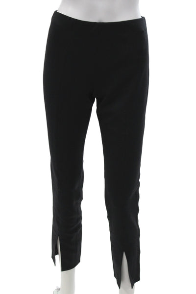 Theory Women Cropped Pants Black Pull On Polyamide Size S