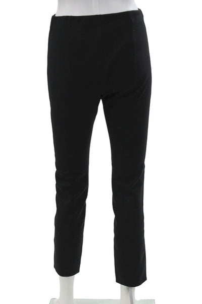 Theory Women Cropped Pants Black Pull On Polyamide Size S
