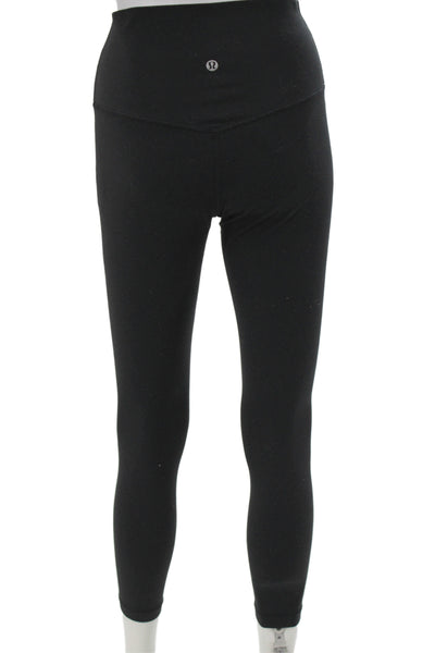 Lululemon Womens Ankle Leggings Black Nylon Athleisure Pull On Size 6
