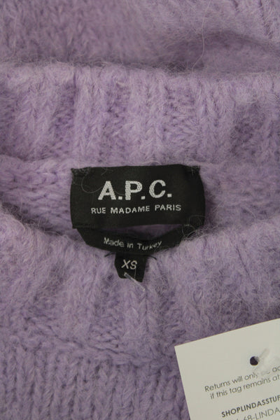 APC Women Pullover Sweater Purple Alpaca Size XS