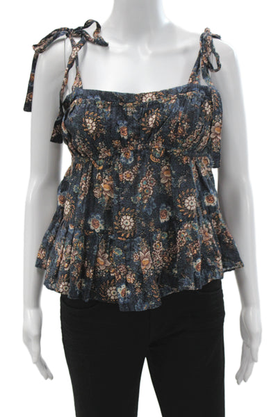 Ulla Johnson Womens Camisole Floral Square Neck Multicolor Size 6