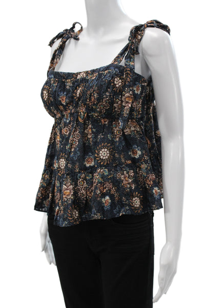 Ulla Johnson Womens Camisole Floral Square Neck Multicolor Size 6