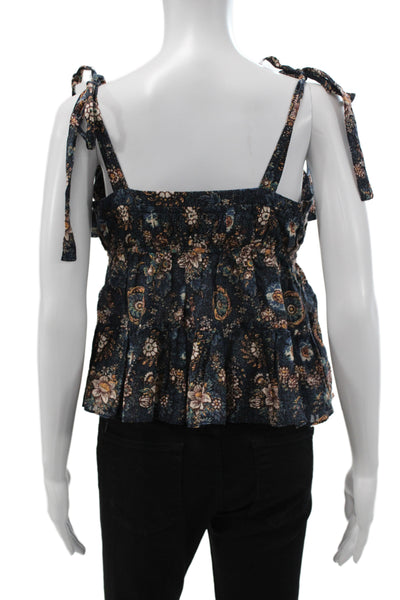 Ulla Johnson Womens Camisole Floral Square Neck Multicolor Size 6
