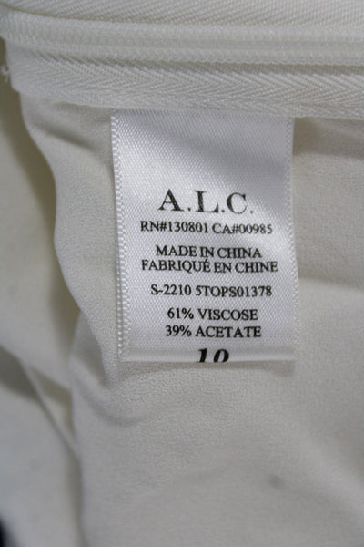 ALC Womens White Square Neck Camisole Viscose Sleeveless Size 10
