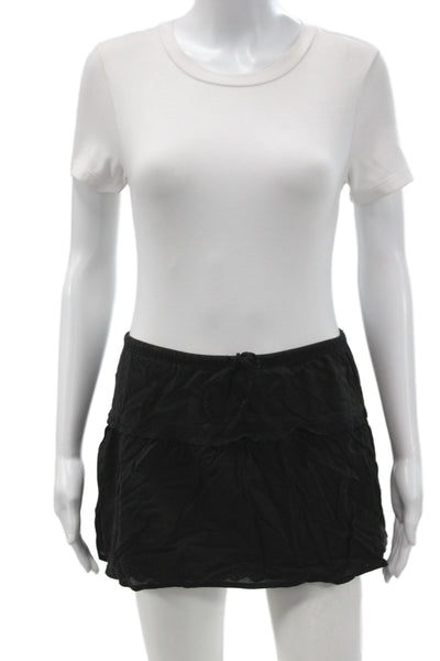 Reformation Womens Mini Skirt Black Drawstring Short Size 4