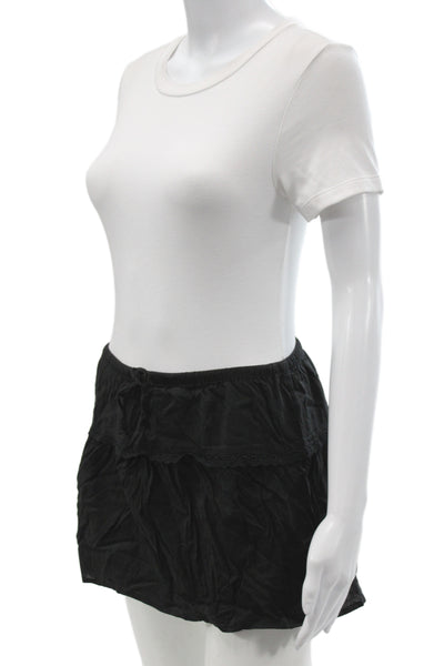Reformation Womens Mini Skirt Black Drawstring Short Size 4