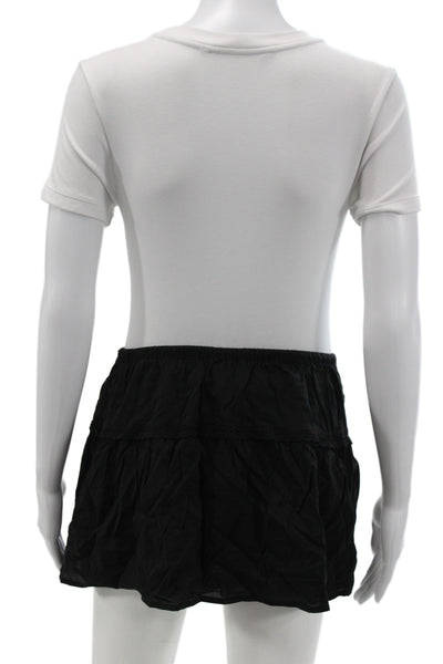 Reformation Womens Mini Skirt Black Drawstring Short Size 4