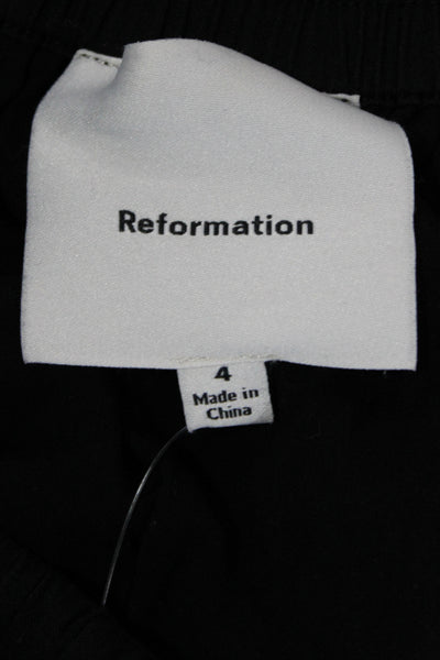Reformation Womens Mini Skirt Black Drawstring Short Size 4