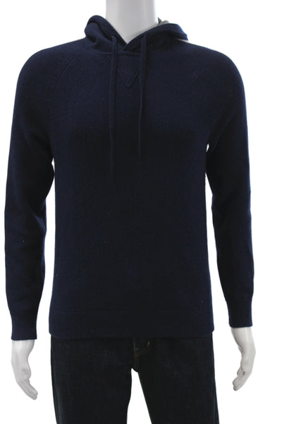 Theory Mens Hooded Wool Pullover Sweater Blue Long Sleeve Size XS