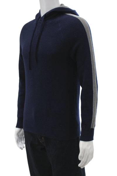 Theory Mens Hooded Wool Pullover Sweater Blue Long Sleeve Size XS