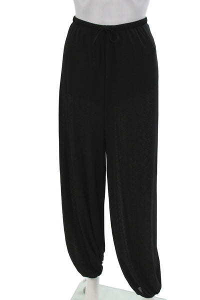 Zara Women Harem Pants Black Drawstring Casual Polyester Size M
