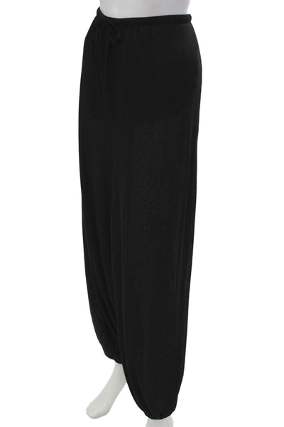 Zara Women Harem Pants Black Drawstring Casual Polyester Size M