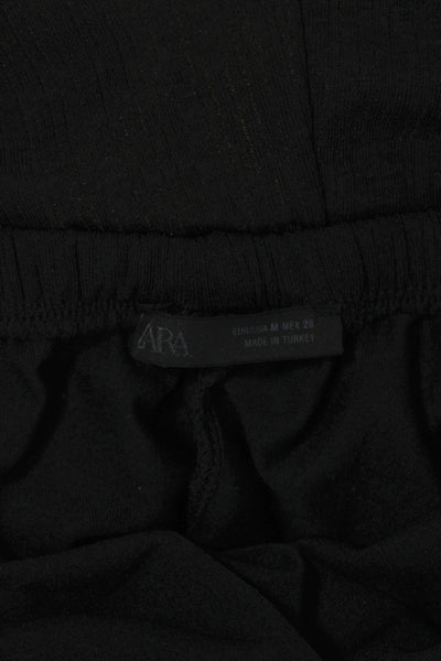 Zara Women Harem Pants Black Drawstring Casual Polyester Size M