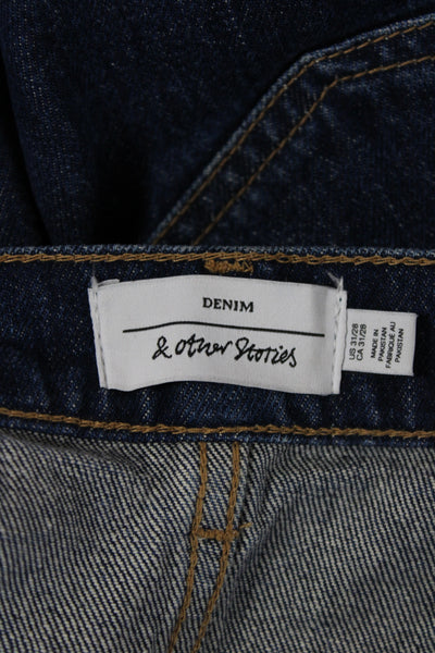 & Other Stories Womens Wide Leg High Rise Jeans Blue Cotton Size 28