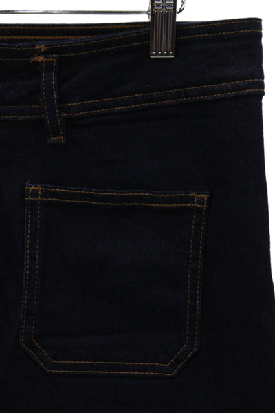 Zara Womens Wide-Leg Jeans Blue Cotton Blend High Rise Size 10