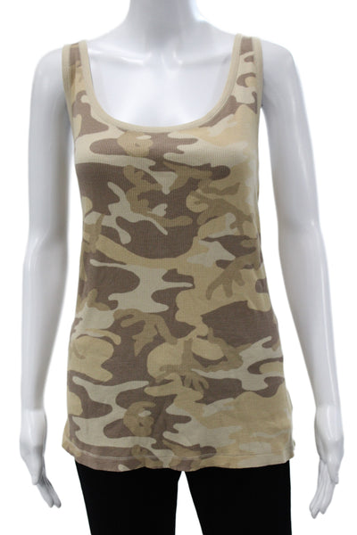 LRL Lauren Active Ralph Lauren Womens Beige Camo Scoop Neck Tank Size XL