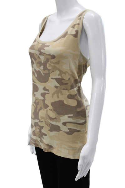 LRL Lauren Active Ralph Lauren Womens Beige Camo Scoop Neck Tank Size XL