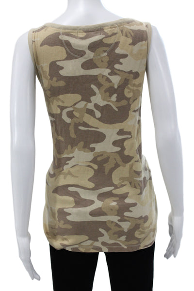 LRL Lauren Active Ralph Lauren Womens Beige Camo Scoop Neck Tank Size XL