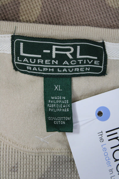 LRL Lauren Active Ralph Lauren Womens Beige Camo Scoop Neck Tank Size XL