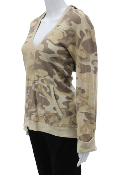 LRL Lauren Active Ralph Lauren Womens Camouflage Pullover Hoodie Beige Size XL