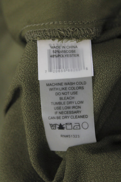 Vince Camuto Women Sleeveless V Neck Tie Solid Green Set Size XL