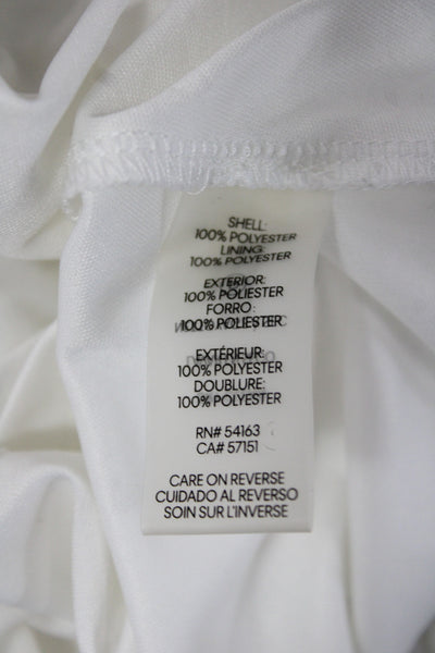 Calvin Klein Womens White Polka Dot Shift Dress Scoop Neck 3/4 Sleeve Size 16