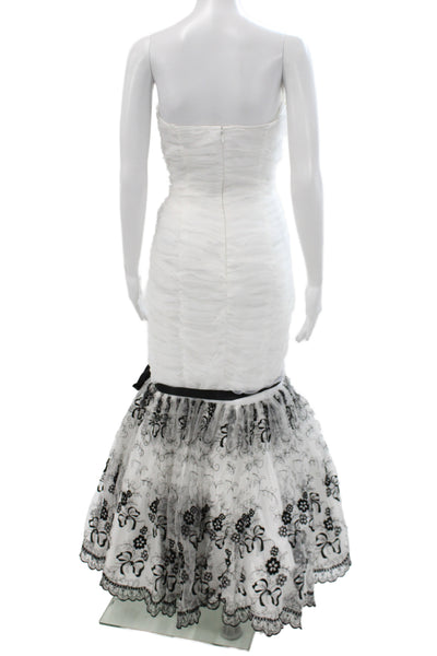 Loralie Women Mermaid Dress White Sweetheart Sleeveless Long Polyester Size 10