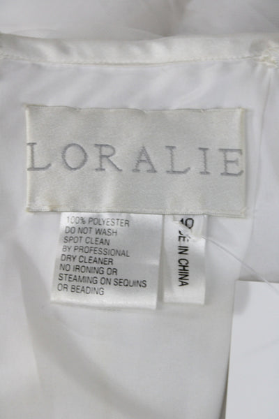 Loralie Women Mermaid Dress White Sweetheart Sleeveless Long Polyester Size 10