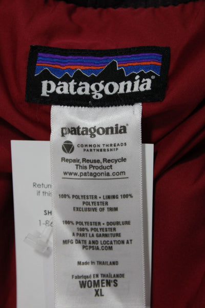 Patagonia Womens Basic Jacket Purple Polyester Zip Long Sleeve Winter Size XL