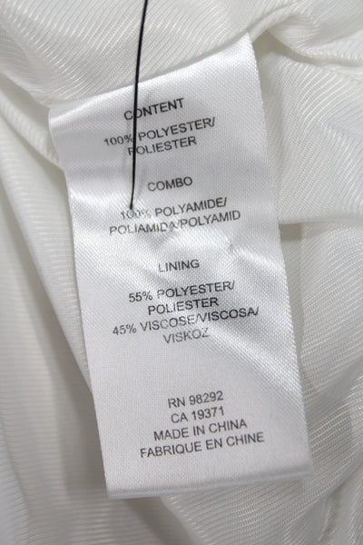 Tibi Womens Bomber Jacket Ivory Zip Long Sleeve Size M