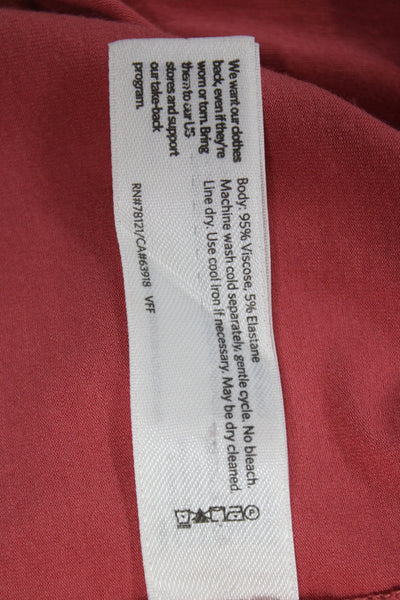 Eileen Fisher Womens Red Basic Crew Neck Short Sleeve T-Shirt Size XS