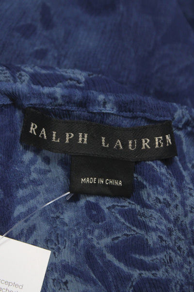 Ralph Lauren Black Label Womens Blue Bohemian Tunic Blouse Long Sleeve Size M