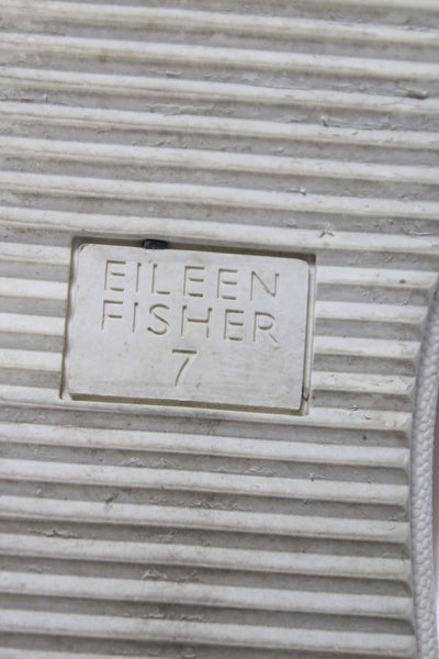 Eileen Fisher Womens Slip On Round Toe Leather Low Top Sneakres Beige Size 7