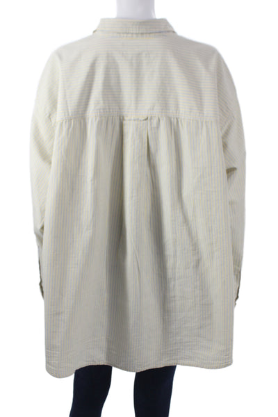 J Crew Women Striped Collared Cotton Button-Up Long Sleeve Basic Size 2X